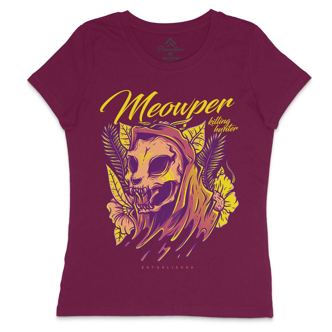 Meow Purr Womens Crew Neck T-Shirt Horror D651