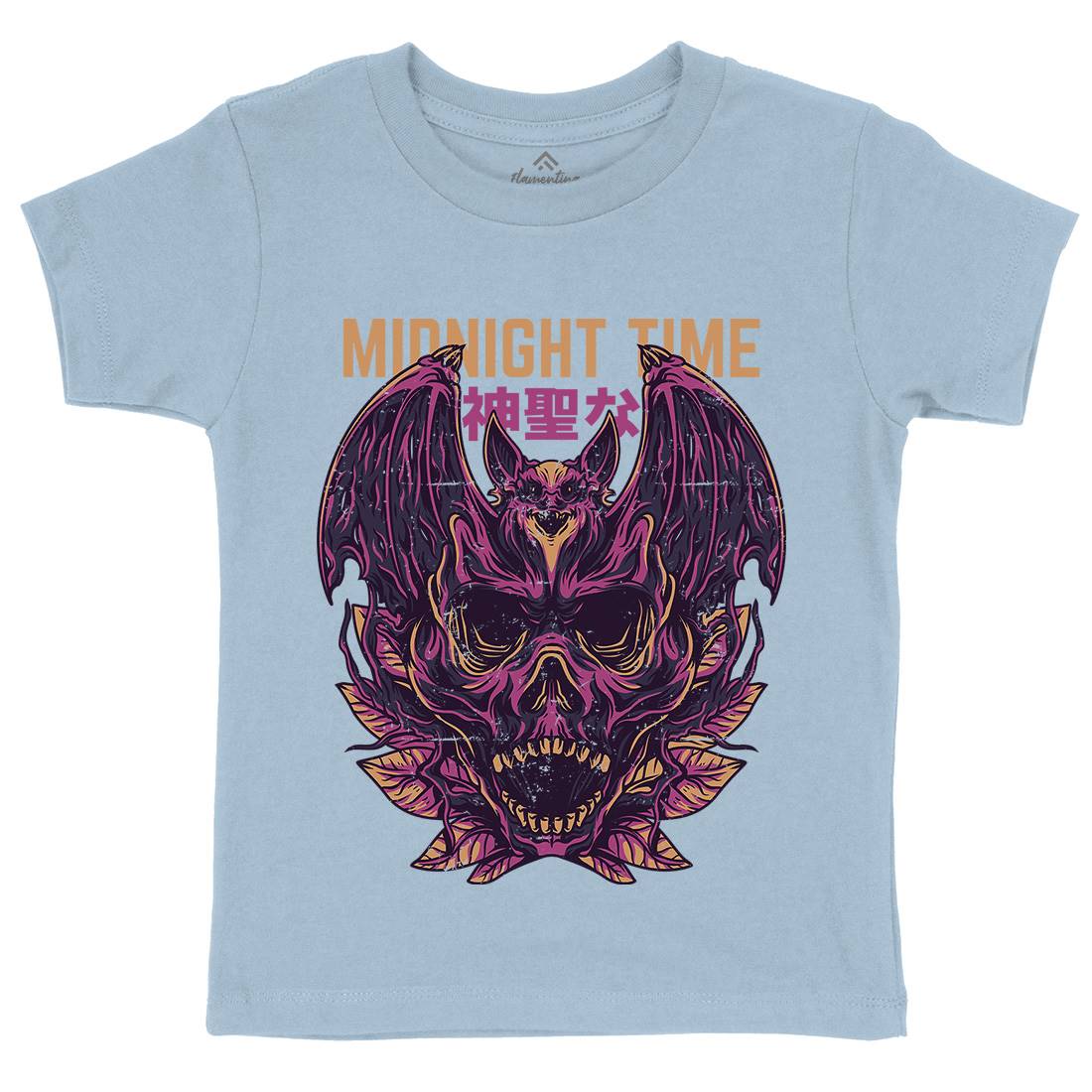 Midnight Time Kids Organic Crew Neck T-Shirt Horror D652
