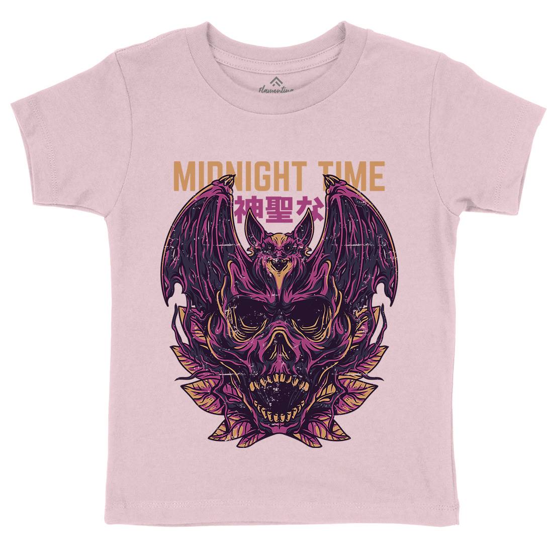 Midnight Time Kids Crew Neck T-Shirt Horror D652