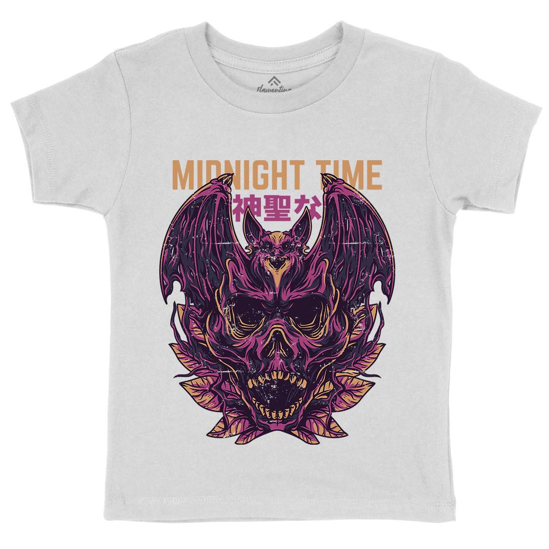 Midnight Time Kids Crew Neck T-Shirt Horror D652