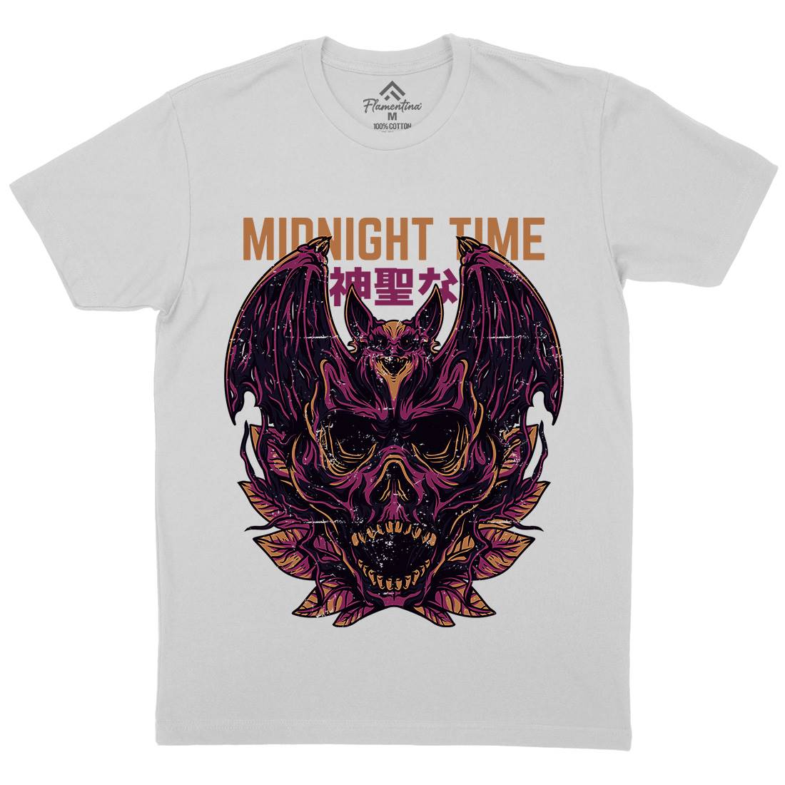 Midnight Time Mens Crew Neck T-Shirt Horror D652