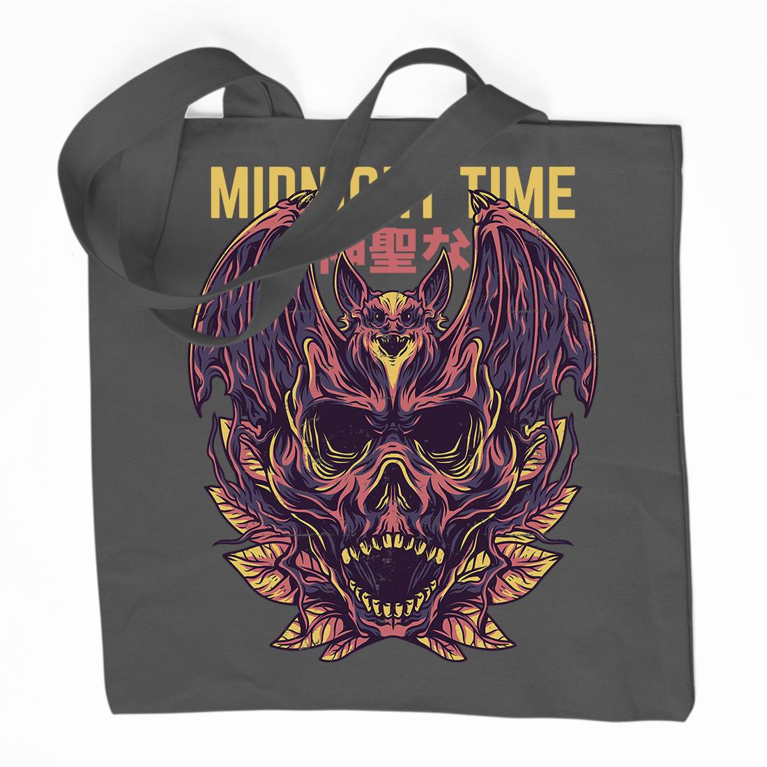 Midnight Time Organic Premium Cotton Tote Bag Horror D652