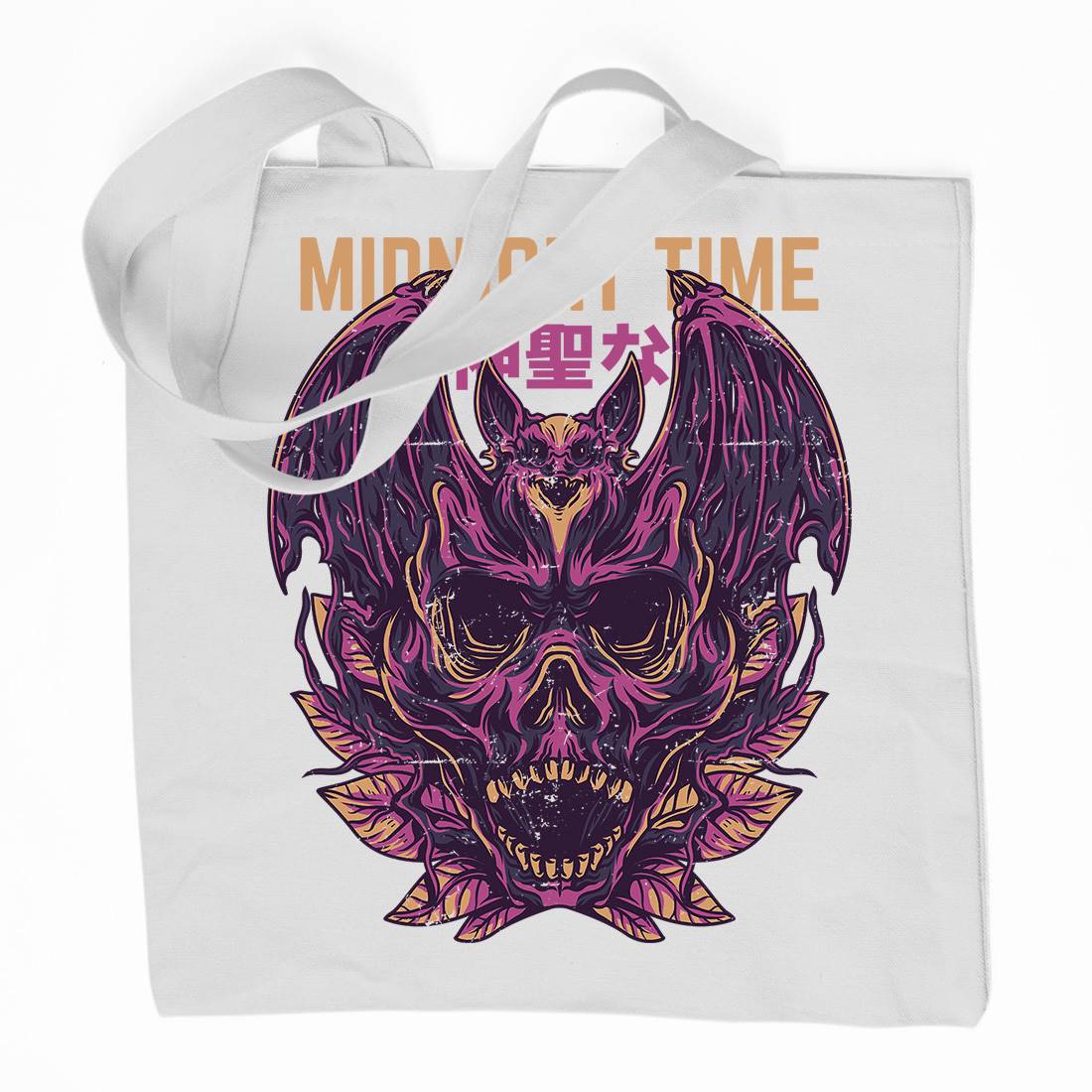 Midnight Time Organic Premium Cotton Tote Bag Horror D652