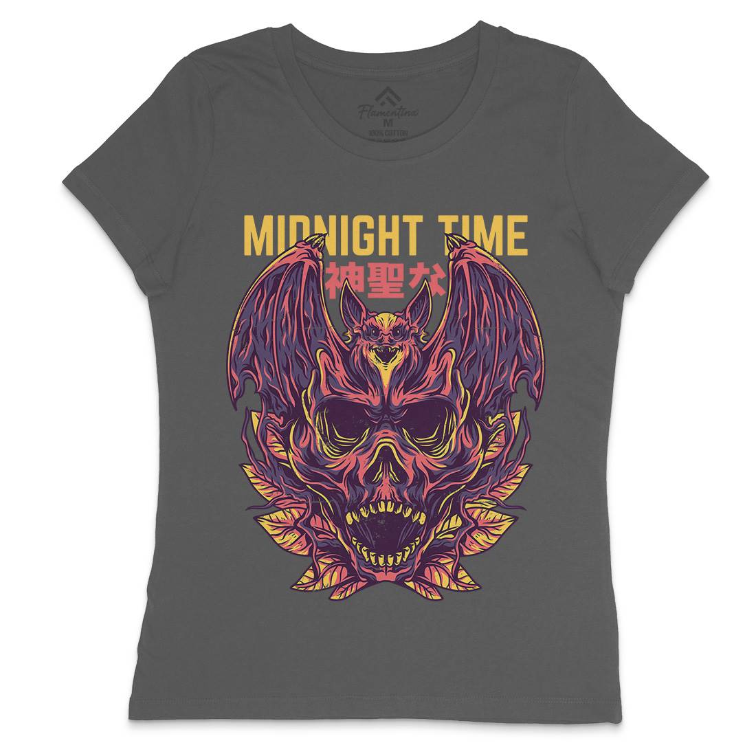 Midnight Time Womens Crew Neck T-Shirt Horror D652