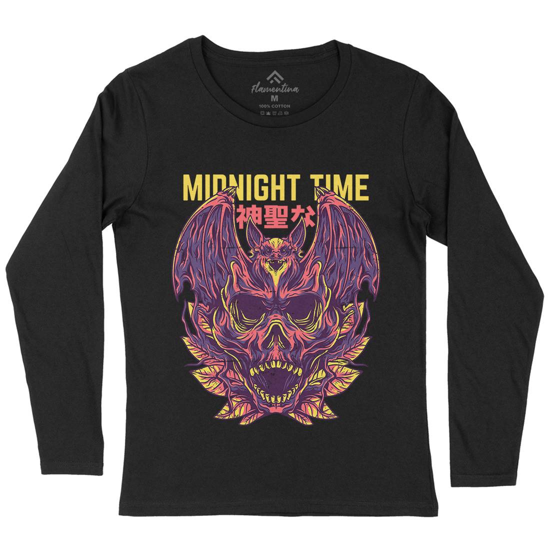 Midnight Time Womens Long Sleeve T-Shirt Horror D652
