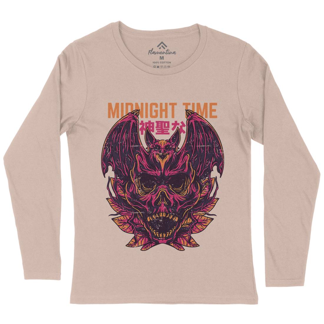 Midnight Time Womens Long Sleeve T-Shirt Horror D652