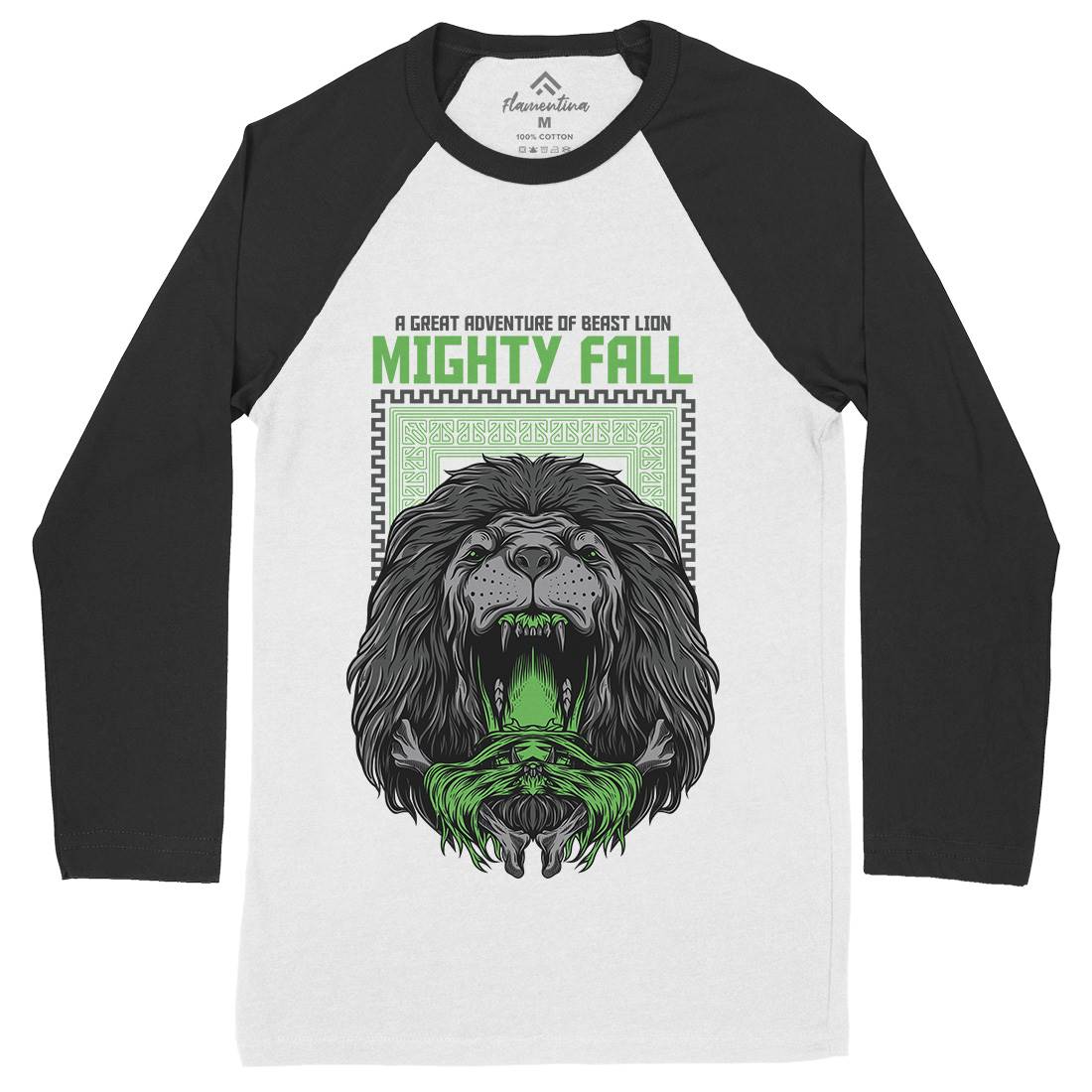 Mighty Fall Mens Long Sleeve Baseball T-Shirt Animals D653
