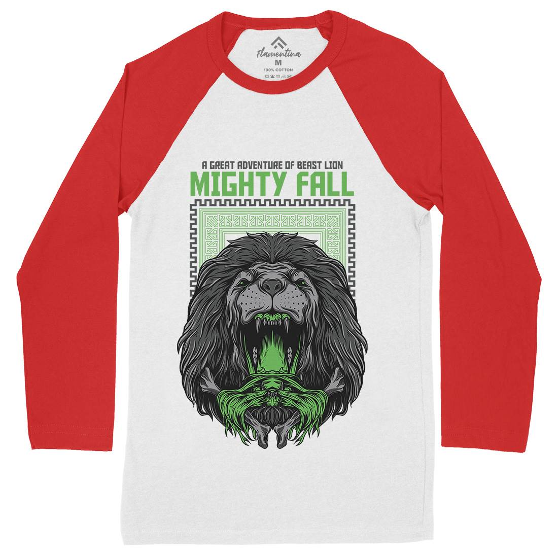 Mighty Fall Mens Long Sleeve Baseball T-Shirt Animals D653