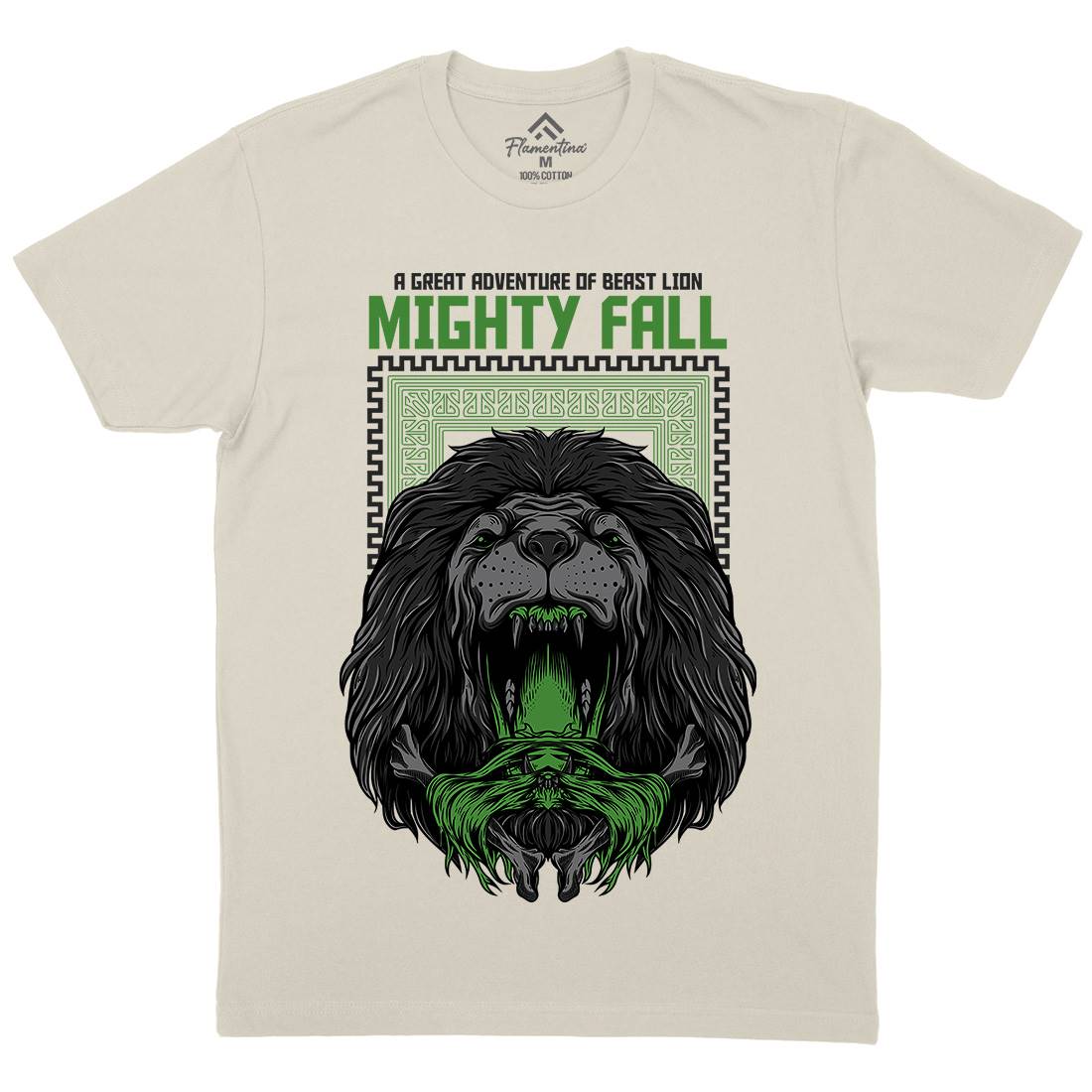 Mighty Fall Mens Organic Crew Neck T-Shirt Animals D653