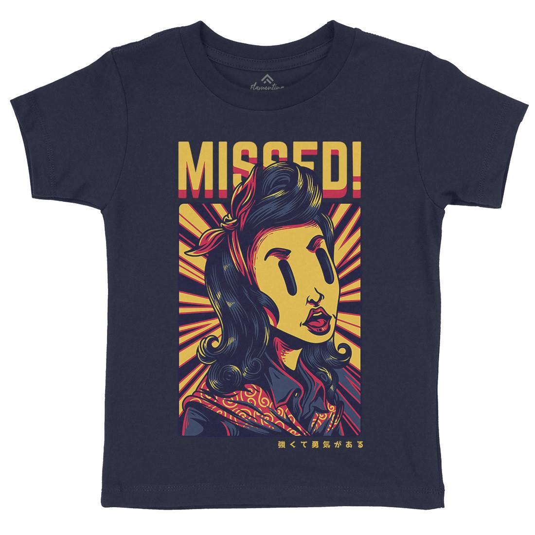 Missed Girl Kids Organic Crew Neck T-Shirt Retro D654