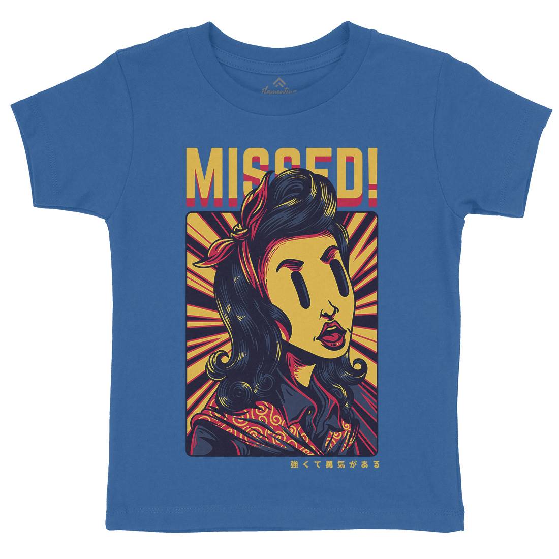Missed Girl Kids Organic Crew Neck T-Shirt Retro D654