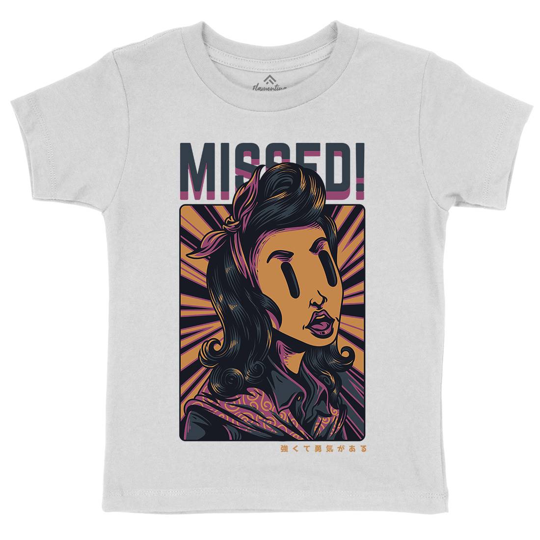 Missed Girl Kids Crew Neck T-Shirt Retro D654