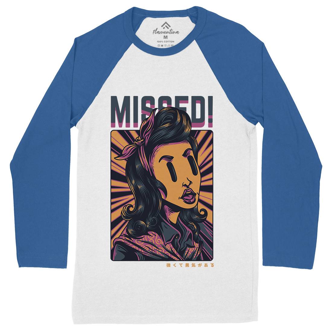 Missed Girl Mens Long Sleeve Baseball T-Shirt Retro D654