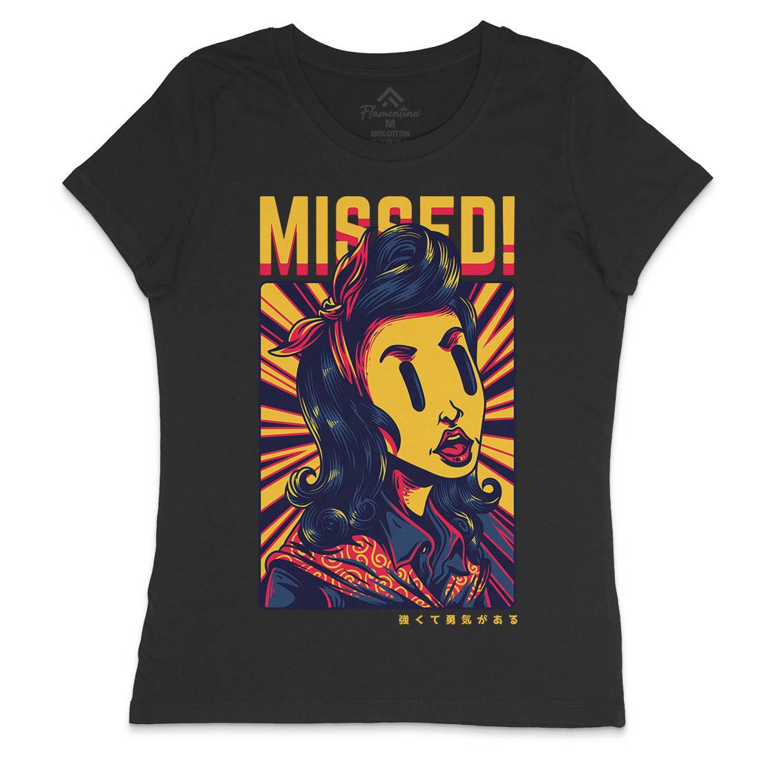 Missed Girl Womens Crew Neck T-Shirt Retro D654