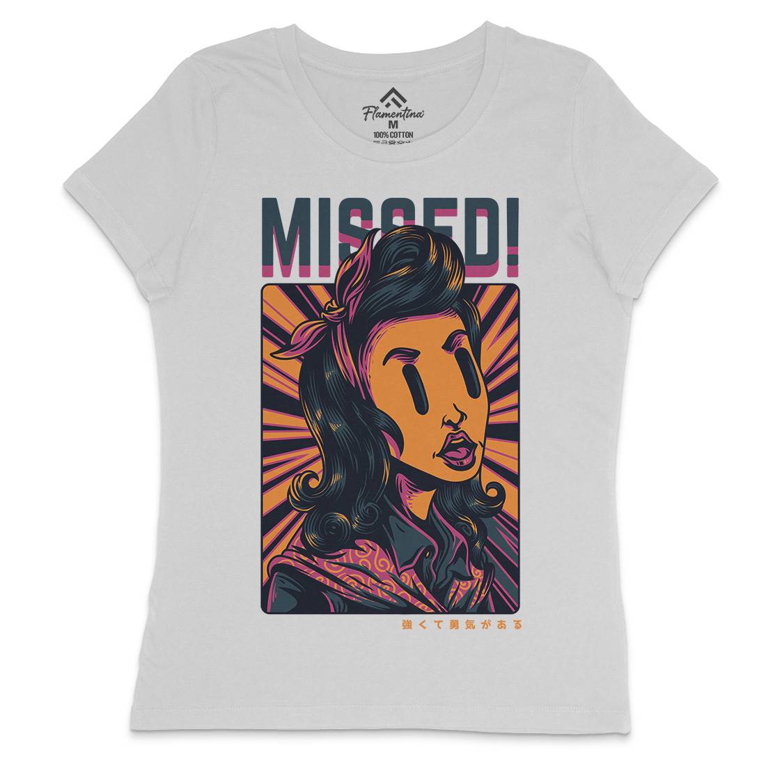 Missed Girl Womens Crew Neck T-Shirt Retro D654
