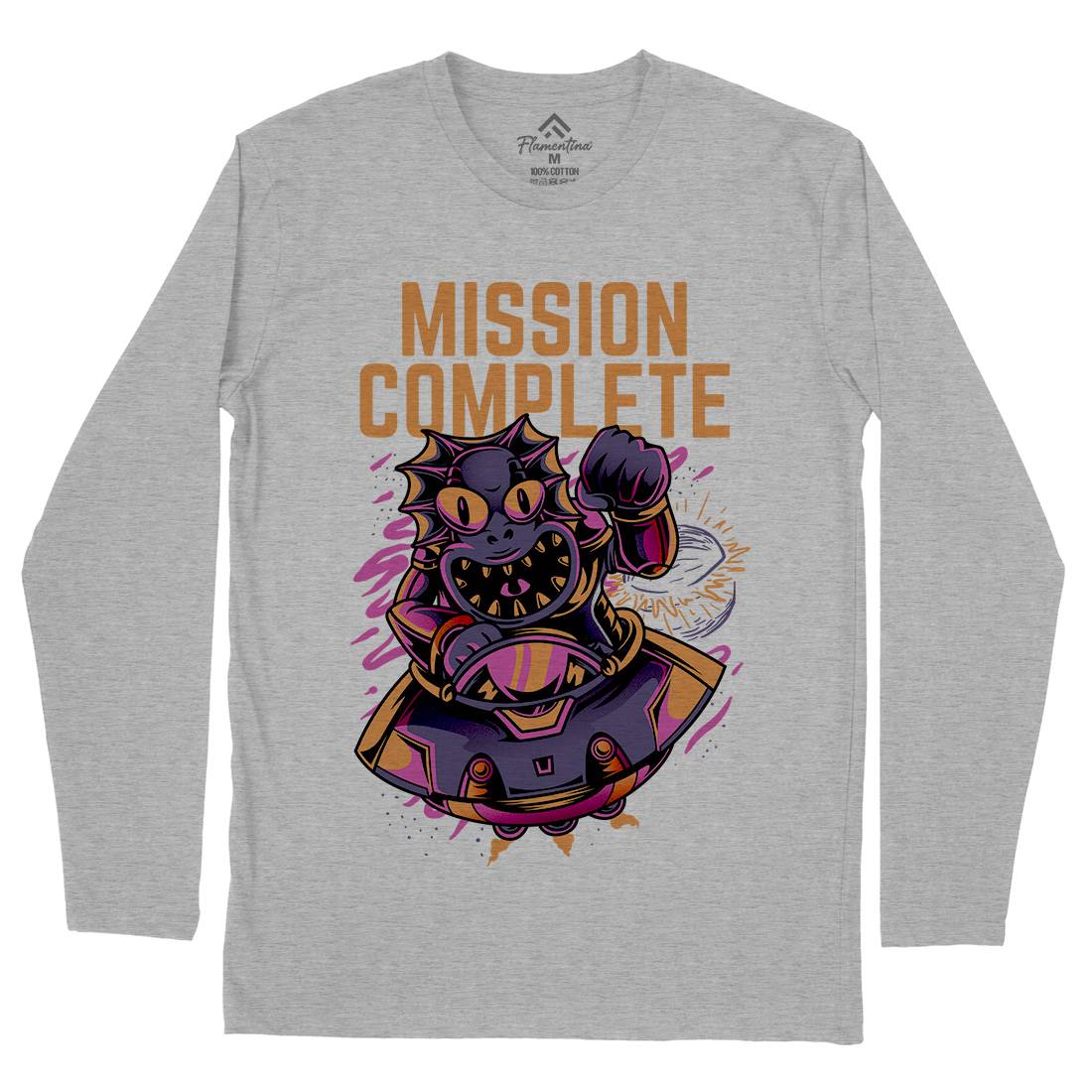 Mission Complete Mens Long Sleeve T-Shirt Space D655