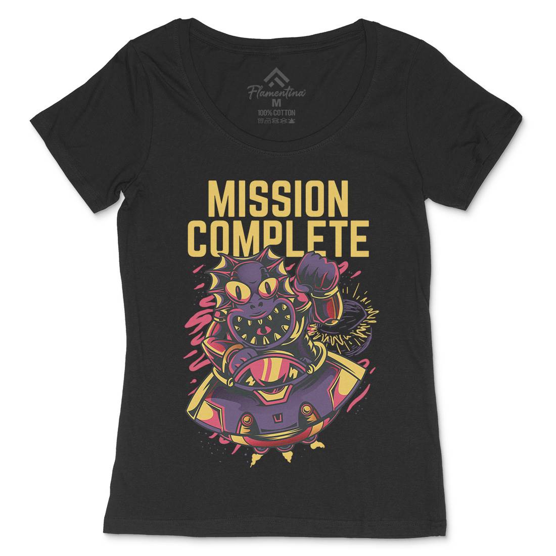 Mission Complete Womens Scoop Neck T-Shirt Space D655