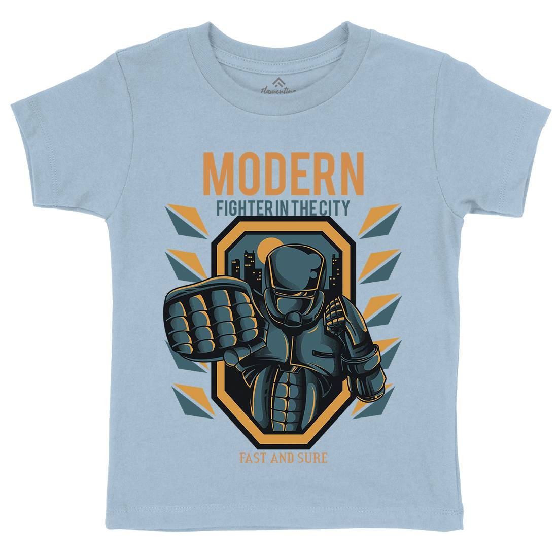 Modern Fighter Kids Crew Neck T-Shirt Army D656