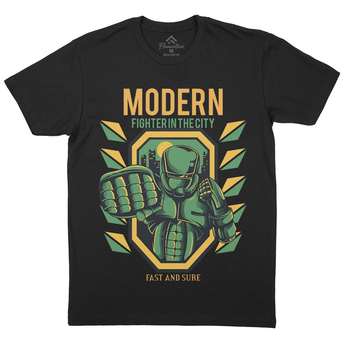 Modern Fighter Mens Organic Crew Neck T-Shirt Army D656
