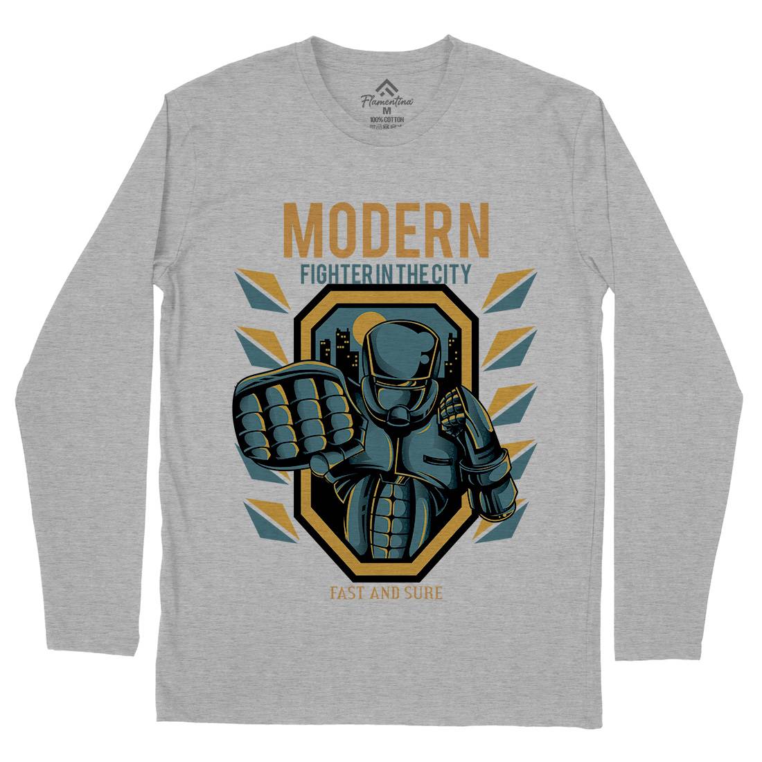 Modern Fighter Mens Long Sleeve T-Shirt Army D656