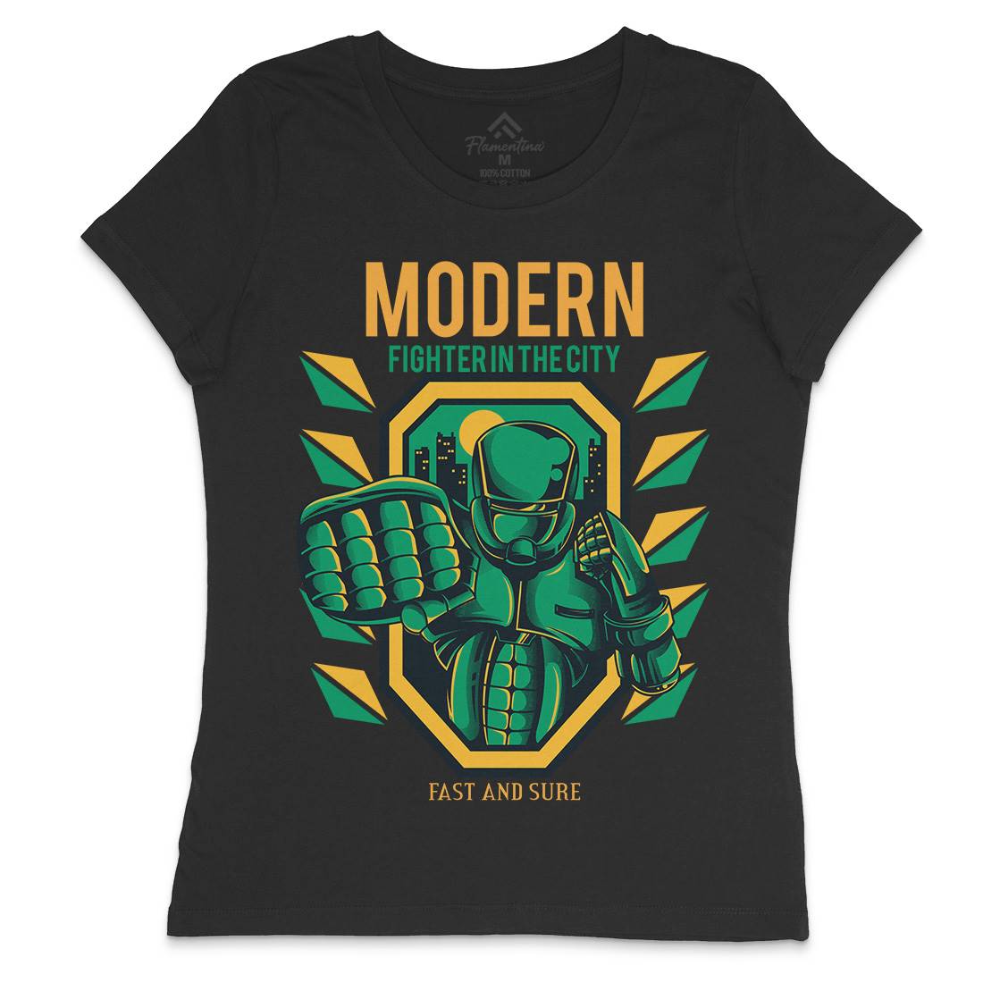 Modern Fighter Womens Crew Neck T-Shirt Army D656