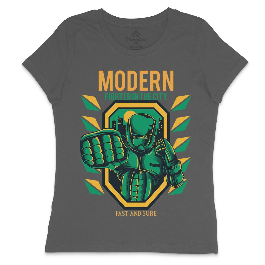 Modern Fighter Womens Crew Neck T-Shirt Army D656