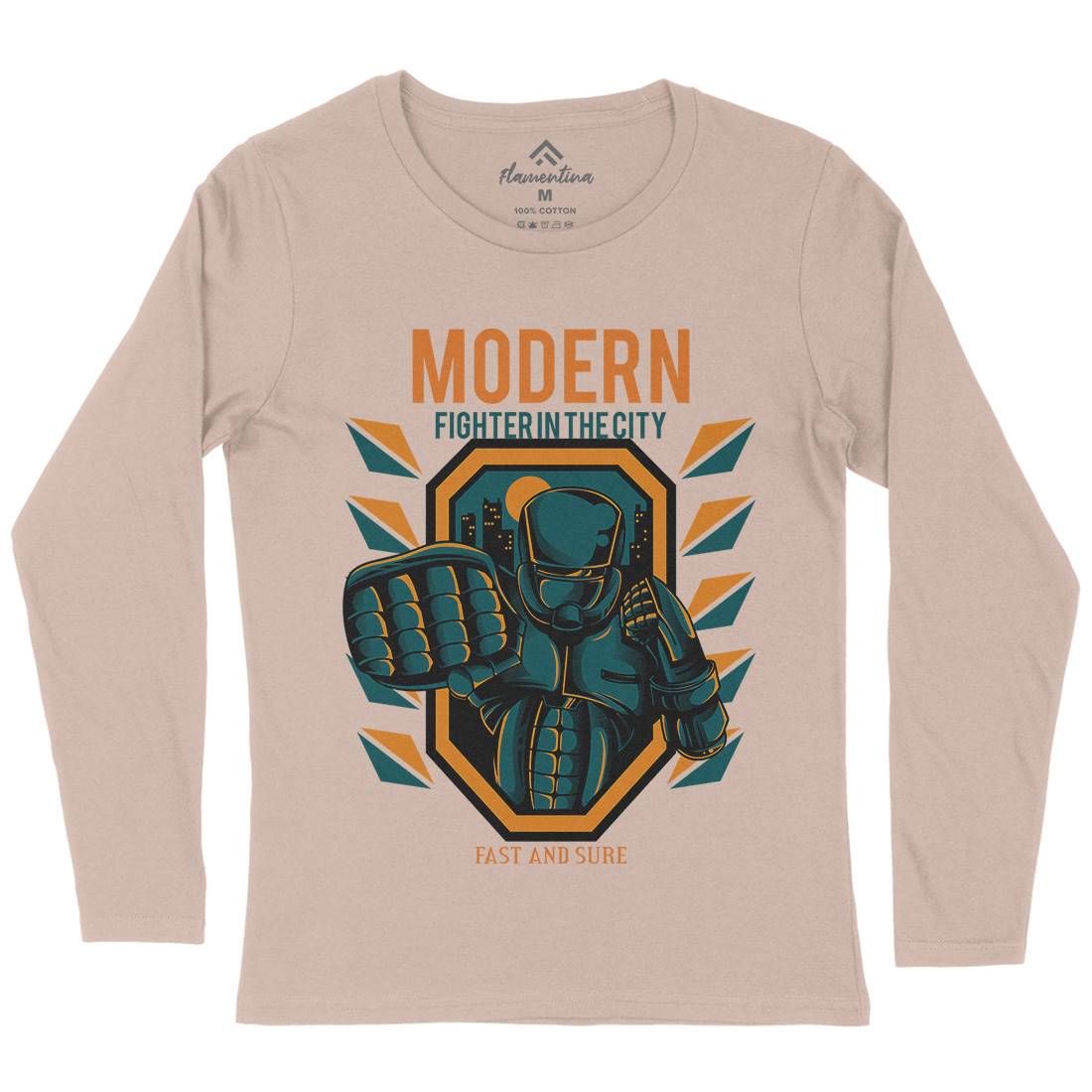 Modern Fighter Womens Long Sleeve T-Shirt Army D656