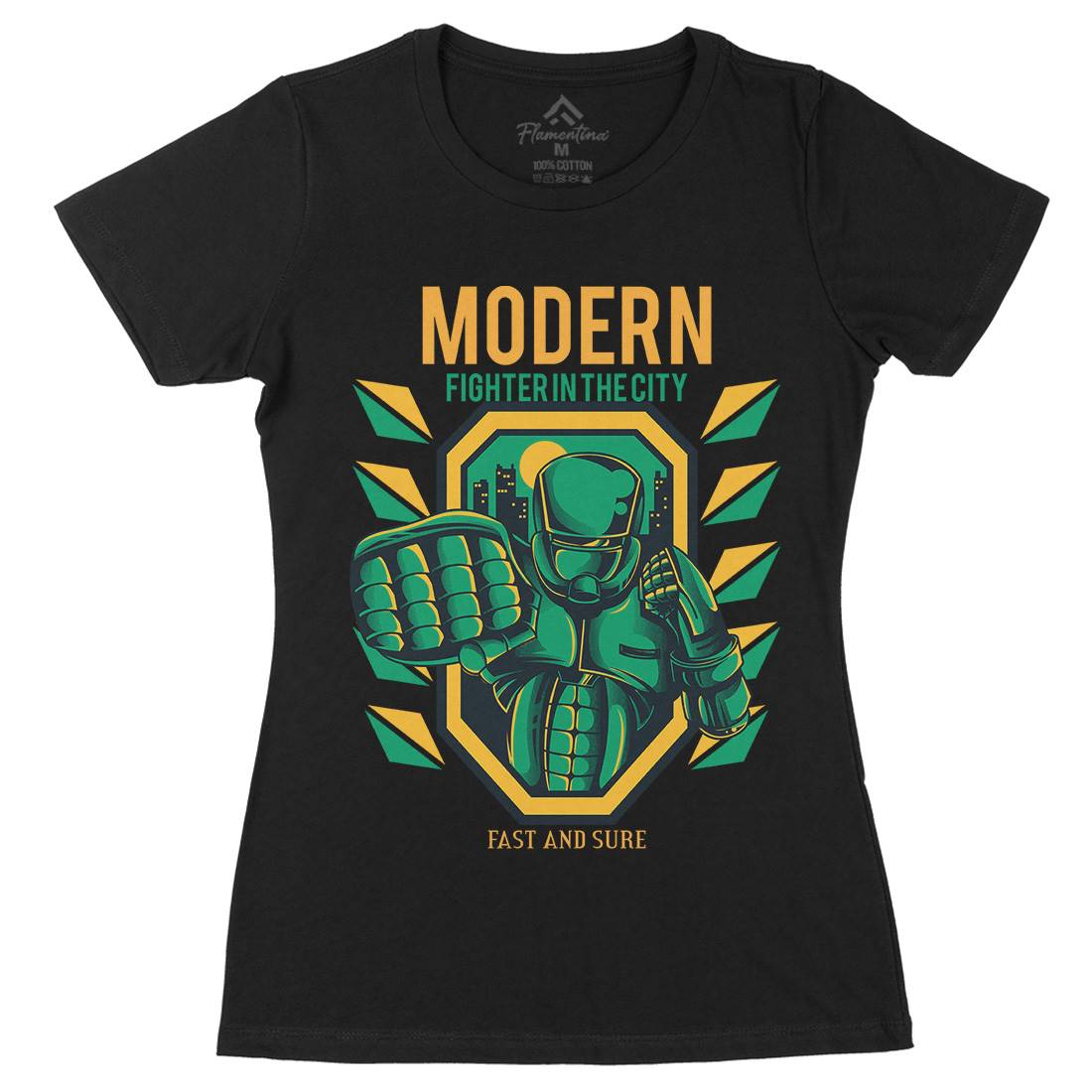 Modern Fighter Womens Organic Crew Neck T-Shirt Army D656