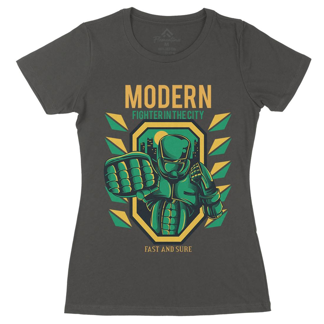 Modern Fighter Womens Organic Crew Neck T-Shirt Army D656