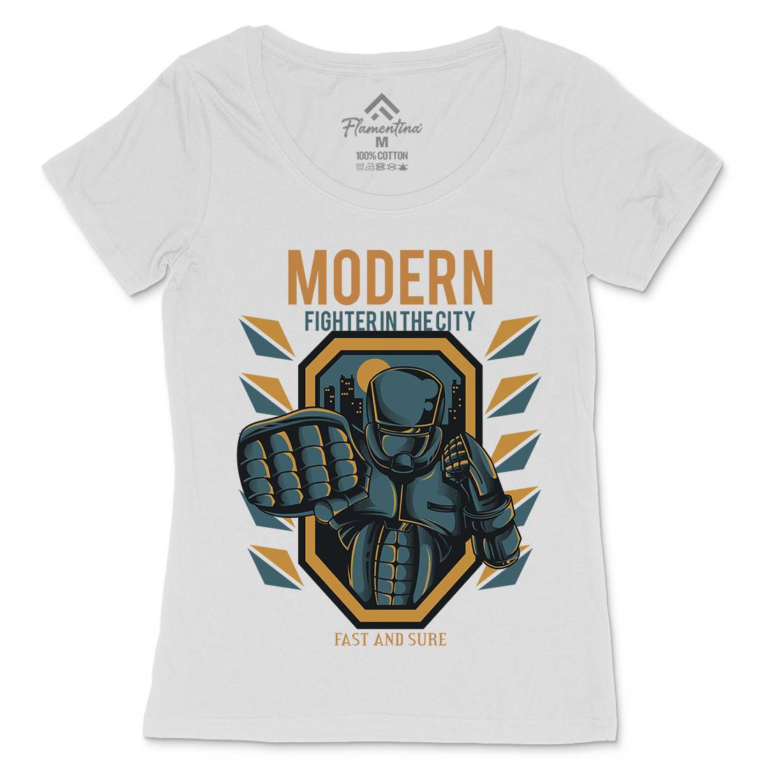 Modern Fighter Womens Scoop Neck T-Shirt Army D656