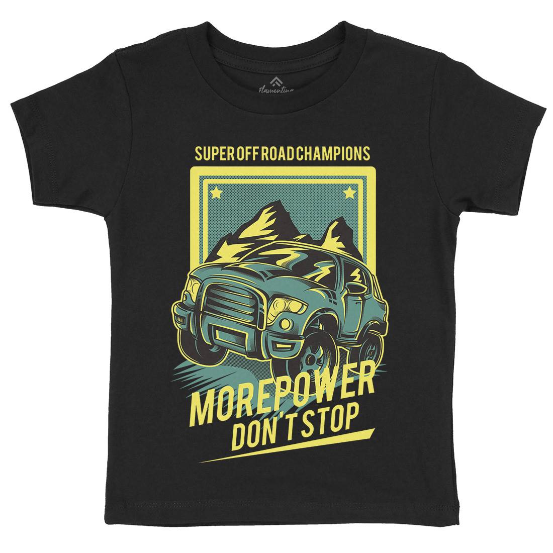 More Power Kids Crew Neck T-Shirt Cars D657