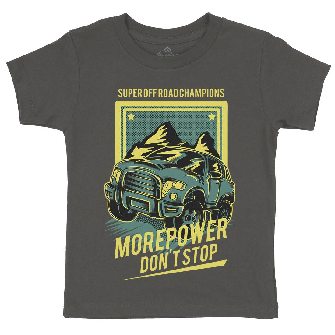 More Power Kids Crew Neck T-Shirt Cars D657