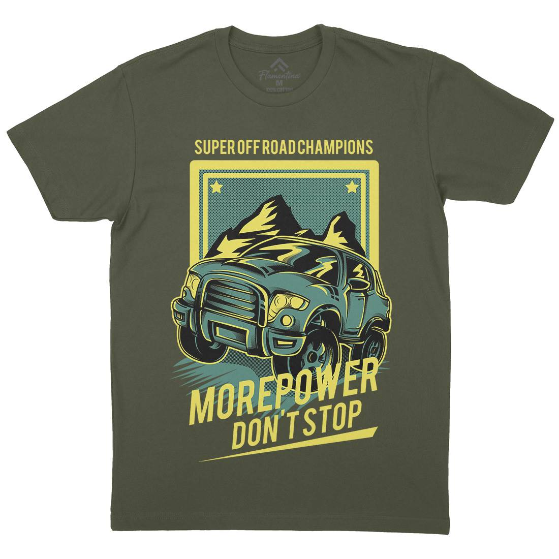More Power Mens Crew Neck T-Shirt Cars D657