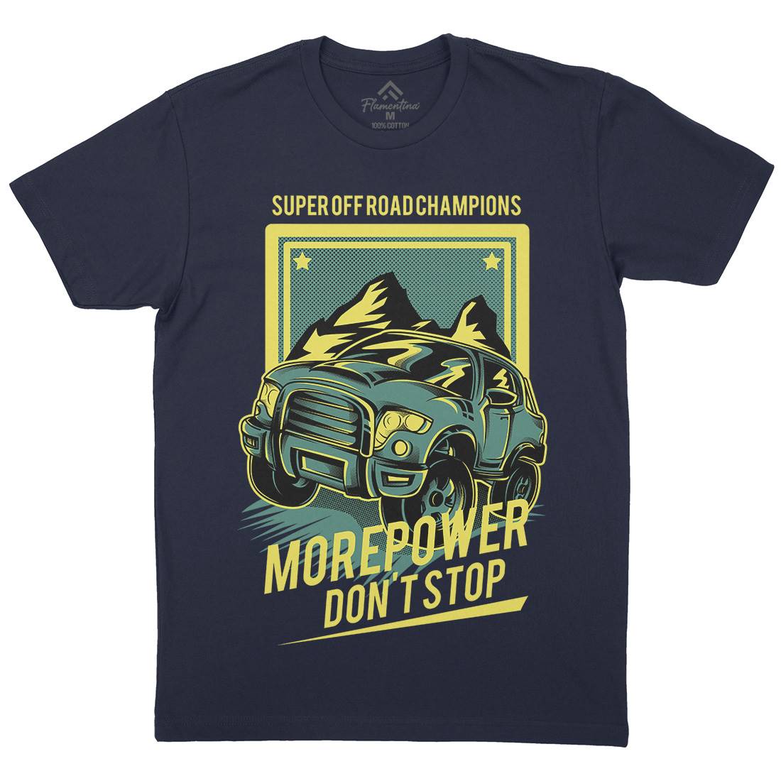 More Power Mens Crew Neck T-Shirt Cars D657