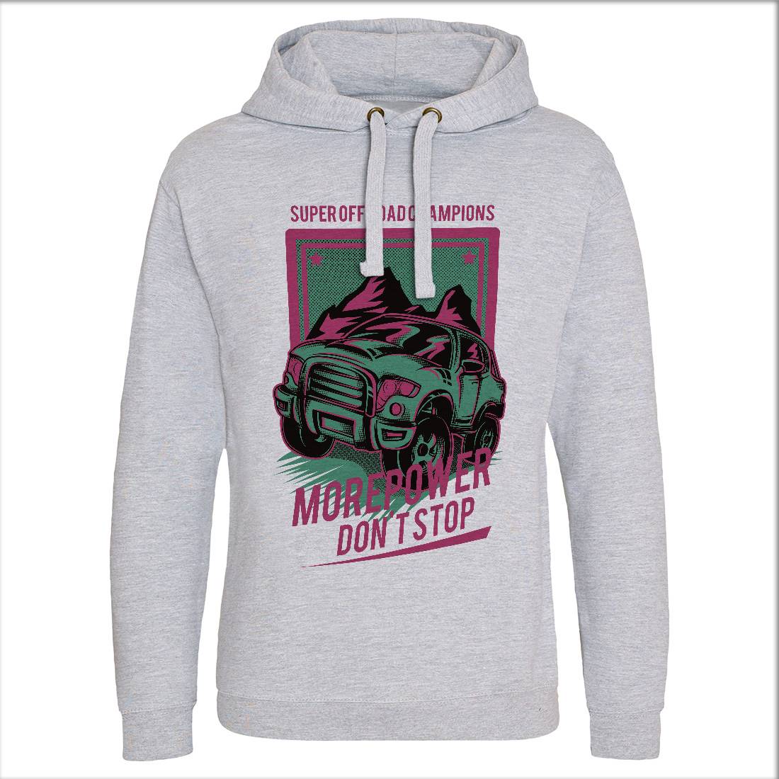 More Power Mens Hoodie Without Pocket Cars D657