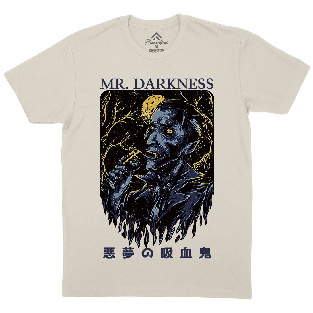 Darkness Mens Organic Crew Neck T-Shirt Horror D658