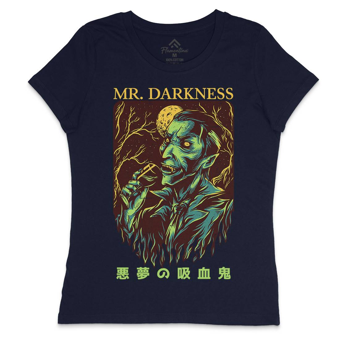 Darkness Womens Crew Neck T-Shirt Horror D658