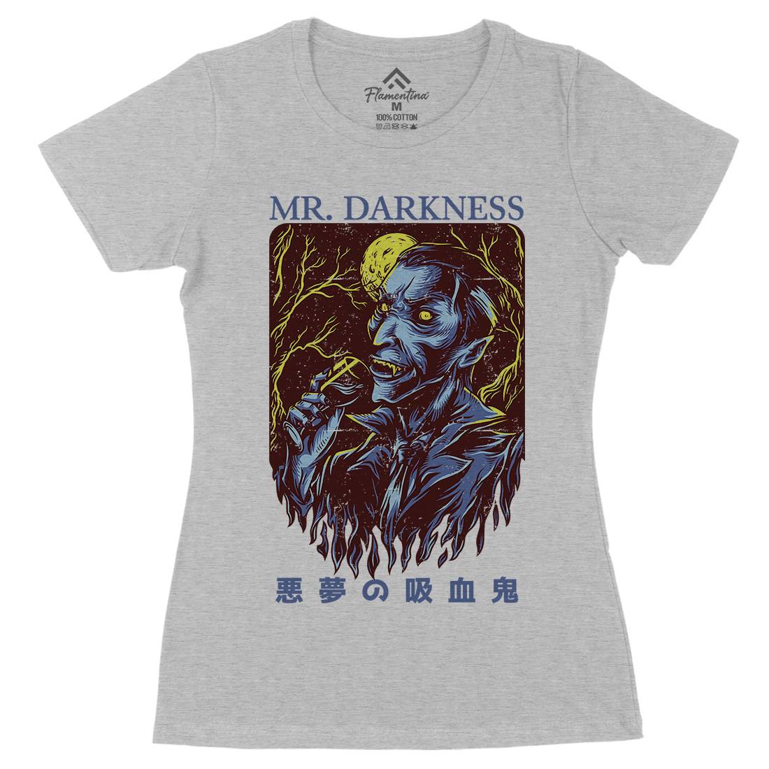 Darkness Womens Organic Crew Neck T-Shirt Horror D658