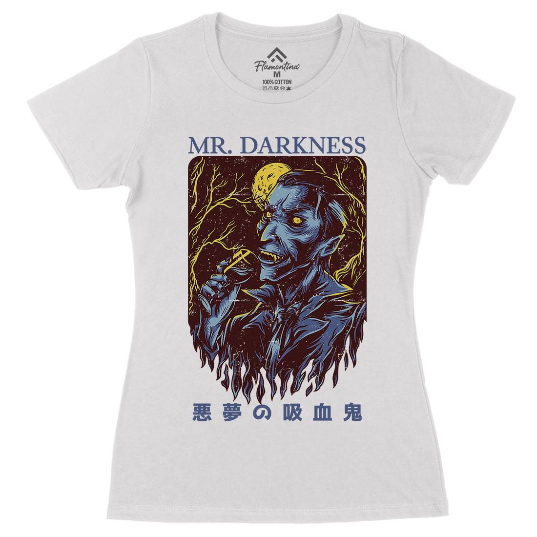 Darkness Womens Organic Crew Neck T-Shirt Horror D658