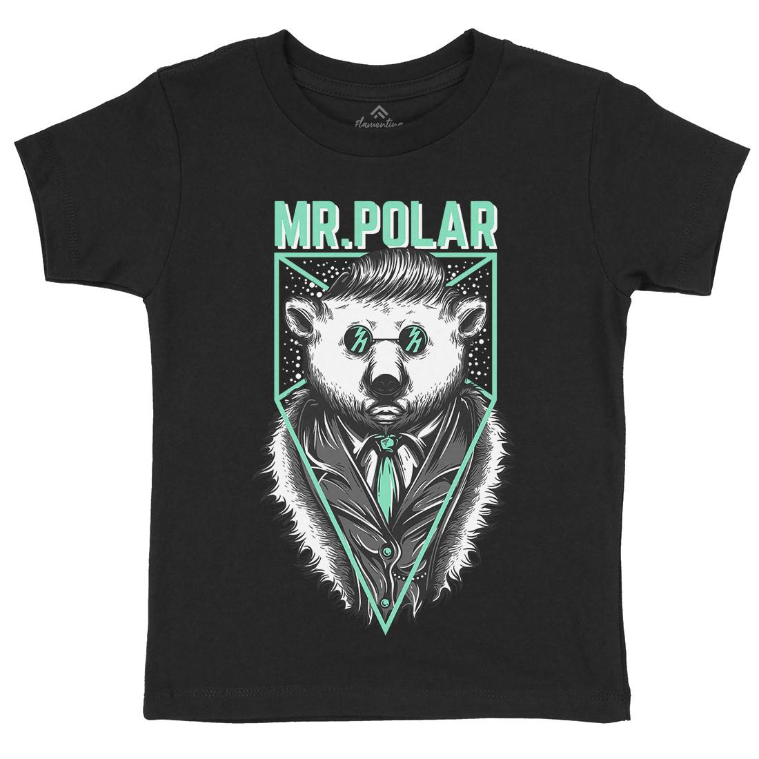 Polar Bear Kids Crew Neck T-Shirt Animals D659