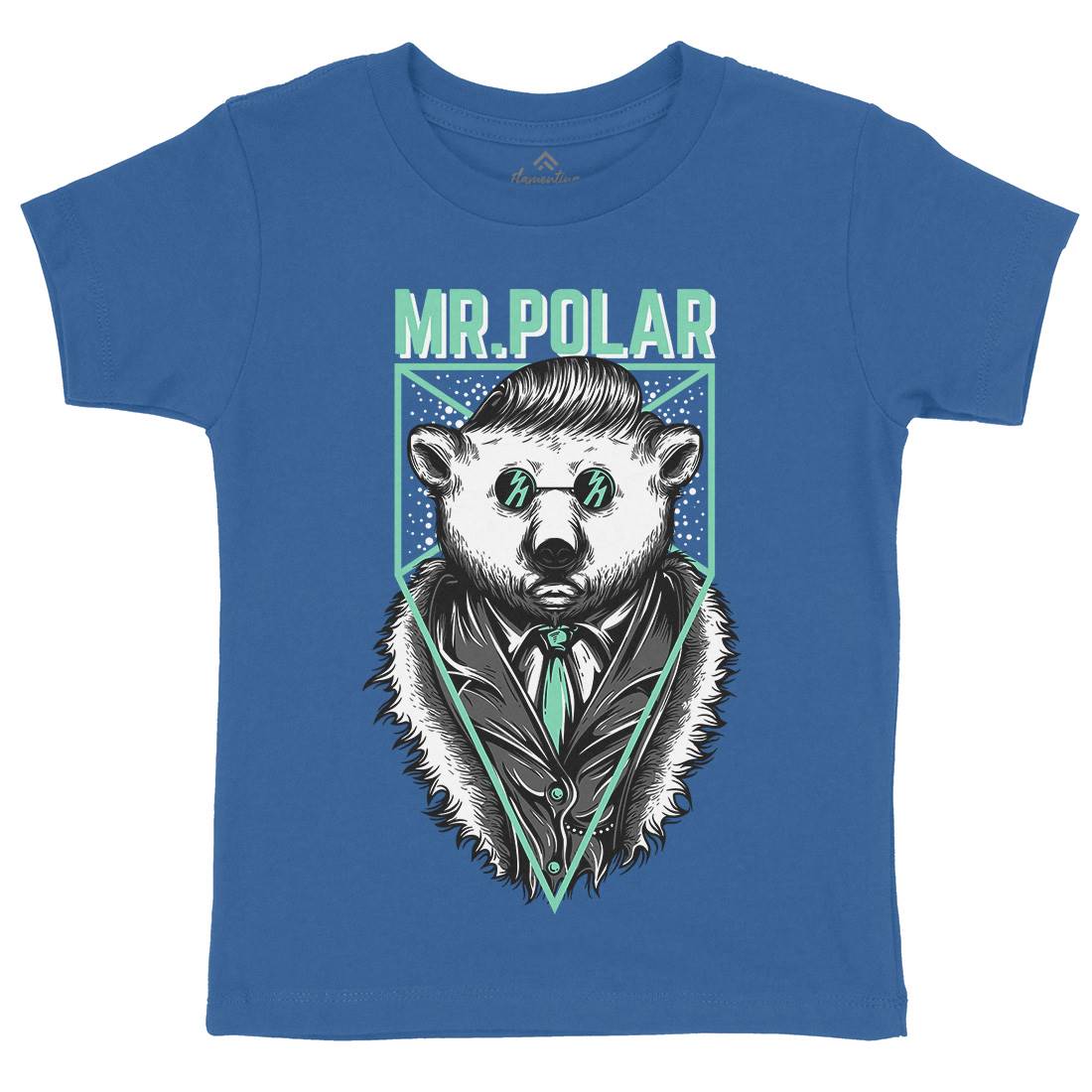 Polar Bear Kids Crew Neck T-Shirt Animals D659