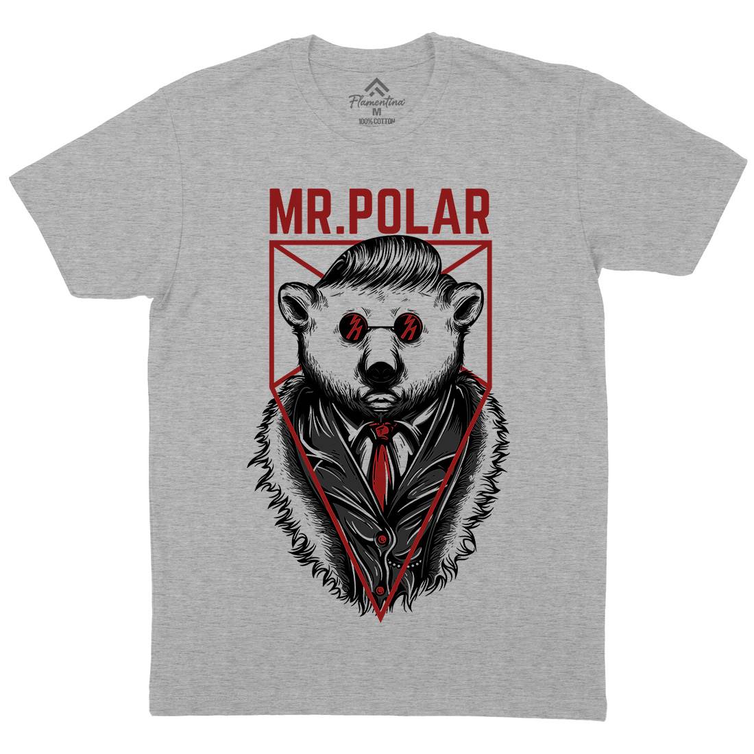 Polar Bear Mens Organic Crew Neck T-Shirt Animals D659