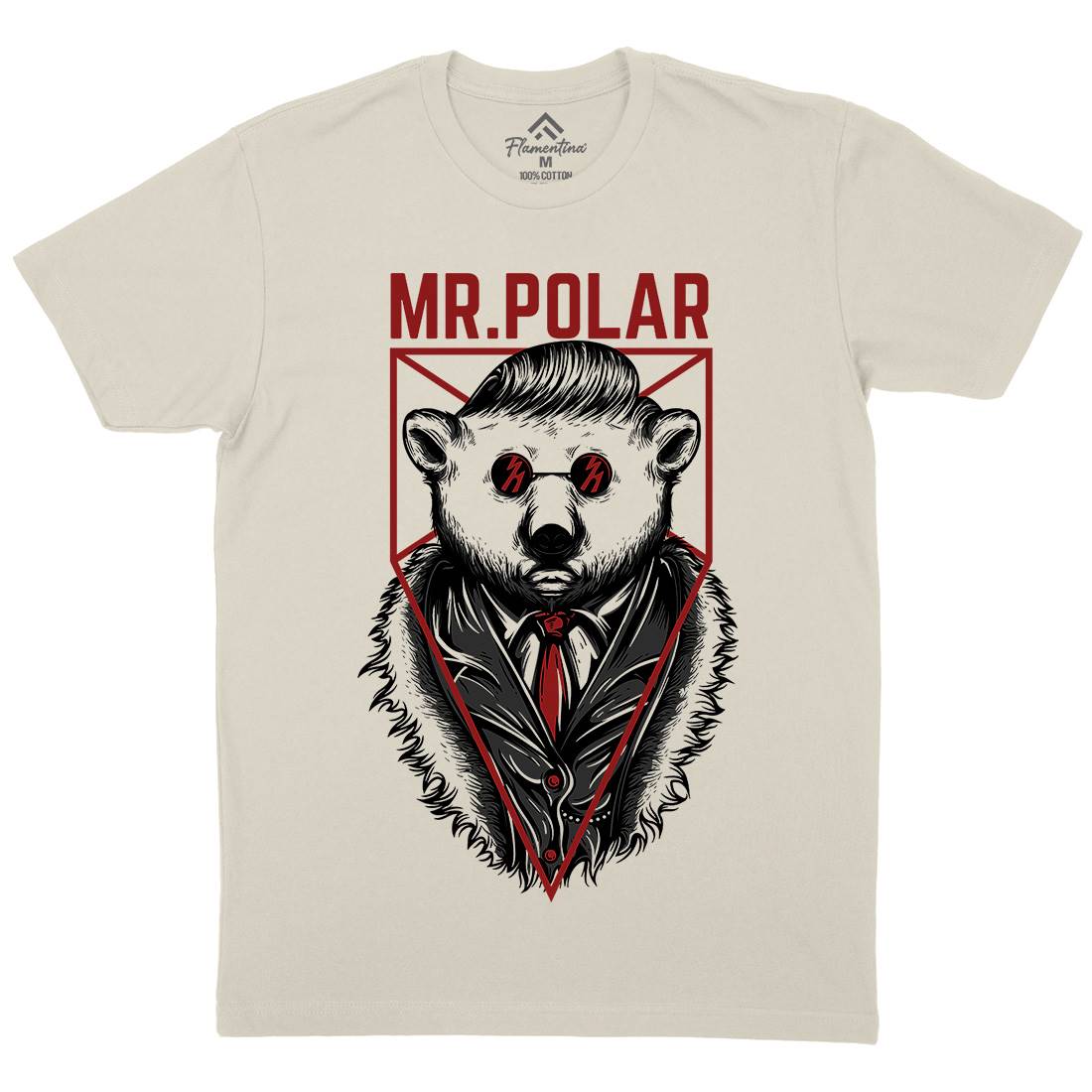 Polar Bear Mens Organic Crew Neck T-Shirt Animals D659