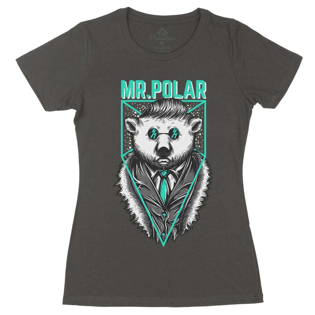 Polar Bear Womens Organic Crew Neck T-Shirt Animals D659