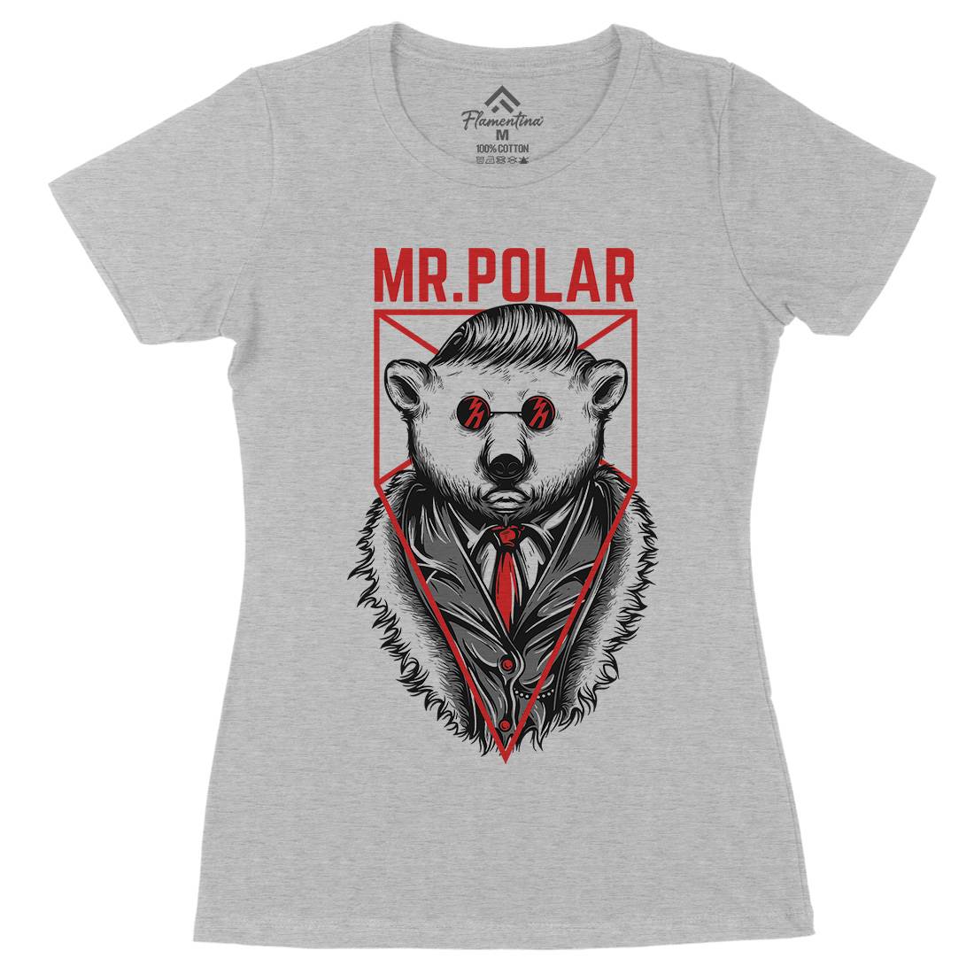 Polar Bear Womens Organic Crew Neck T-Shirt Animals D659