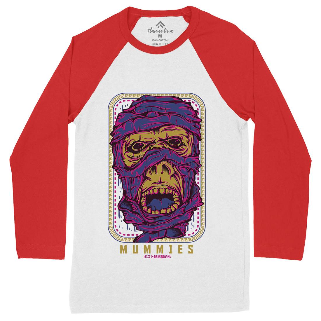 Mummies Mens Long Sleeve Baseball T-Shirt Horror D661