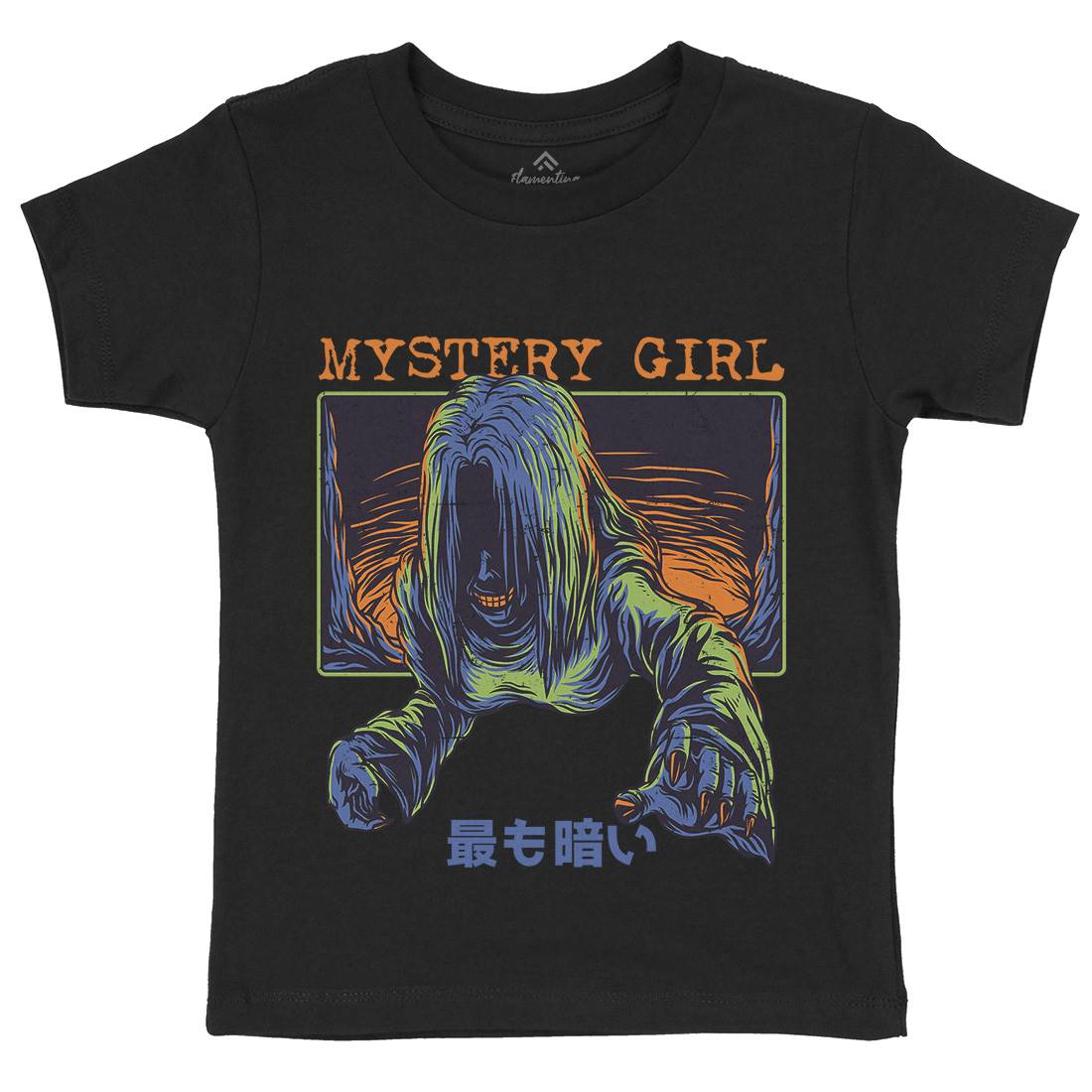 Mystery Girl Kids Organic Crew Neck T-Shirt Horror D662