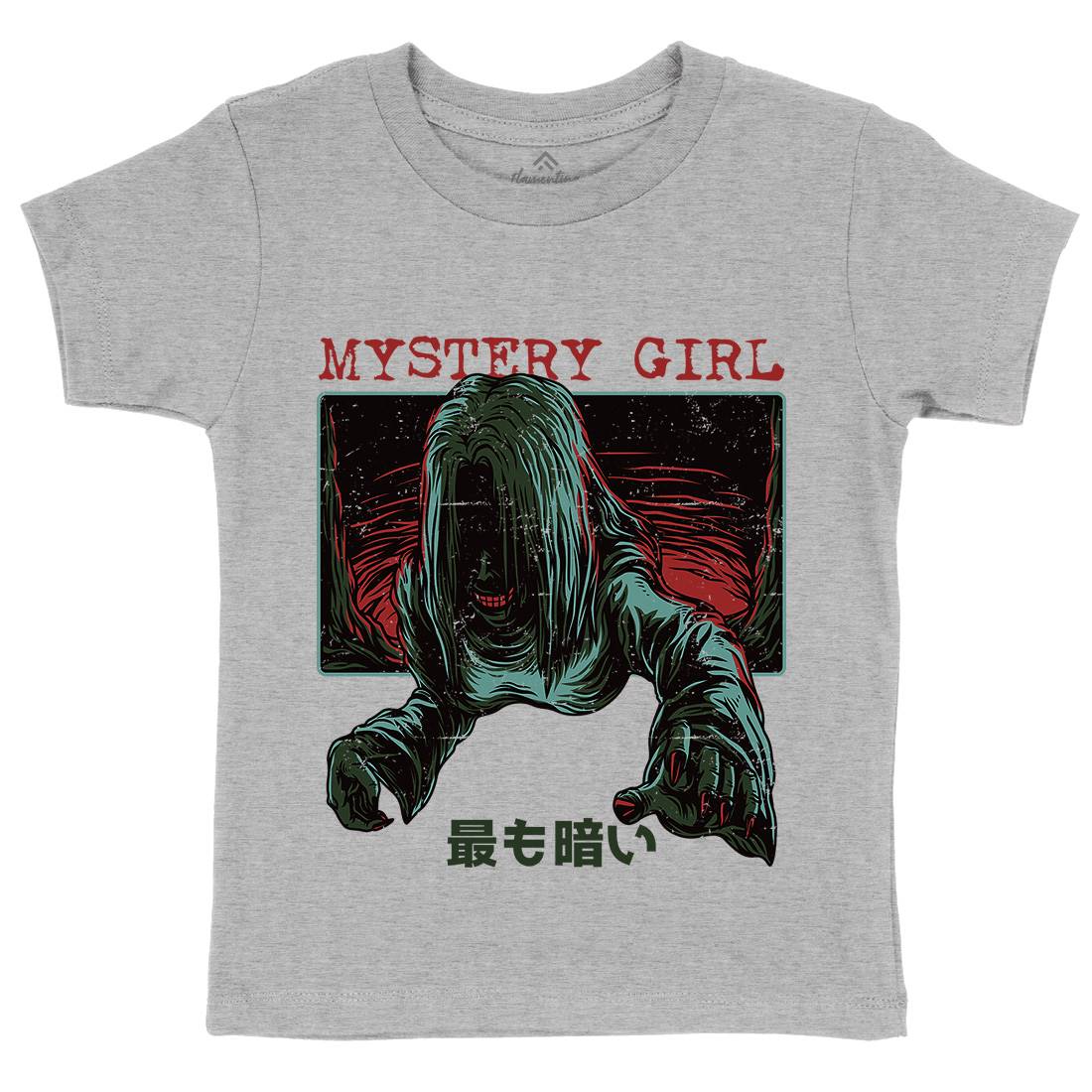 Mystery Girl Kids Organic Crew Neck T-Shirt Horror D662