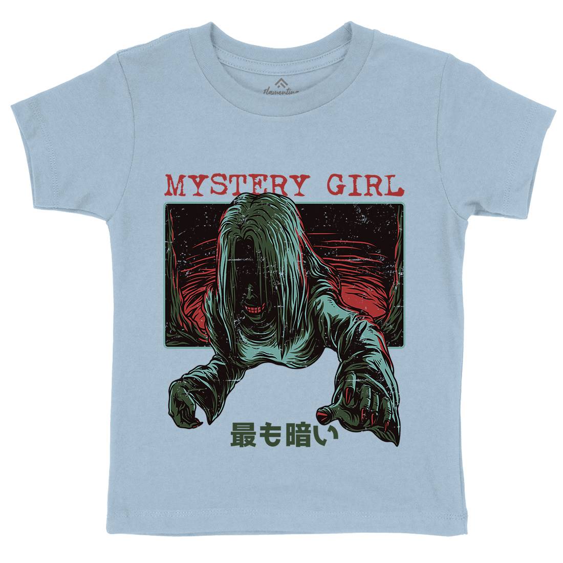 Mystery Girl Kids Crew Neck T-Shirt Horror D662