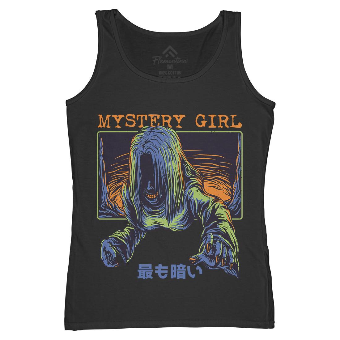 Mystery Girl Womens Organic Tank Top Vest Horror D662